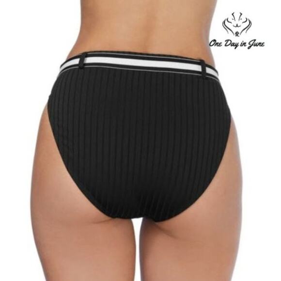 Ambrielle Ribbed High Waist Bikini Bottom Size XXL - Picture 2 of 4